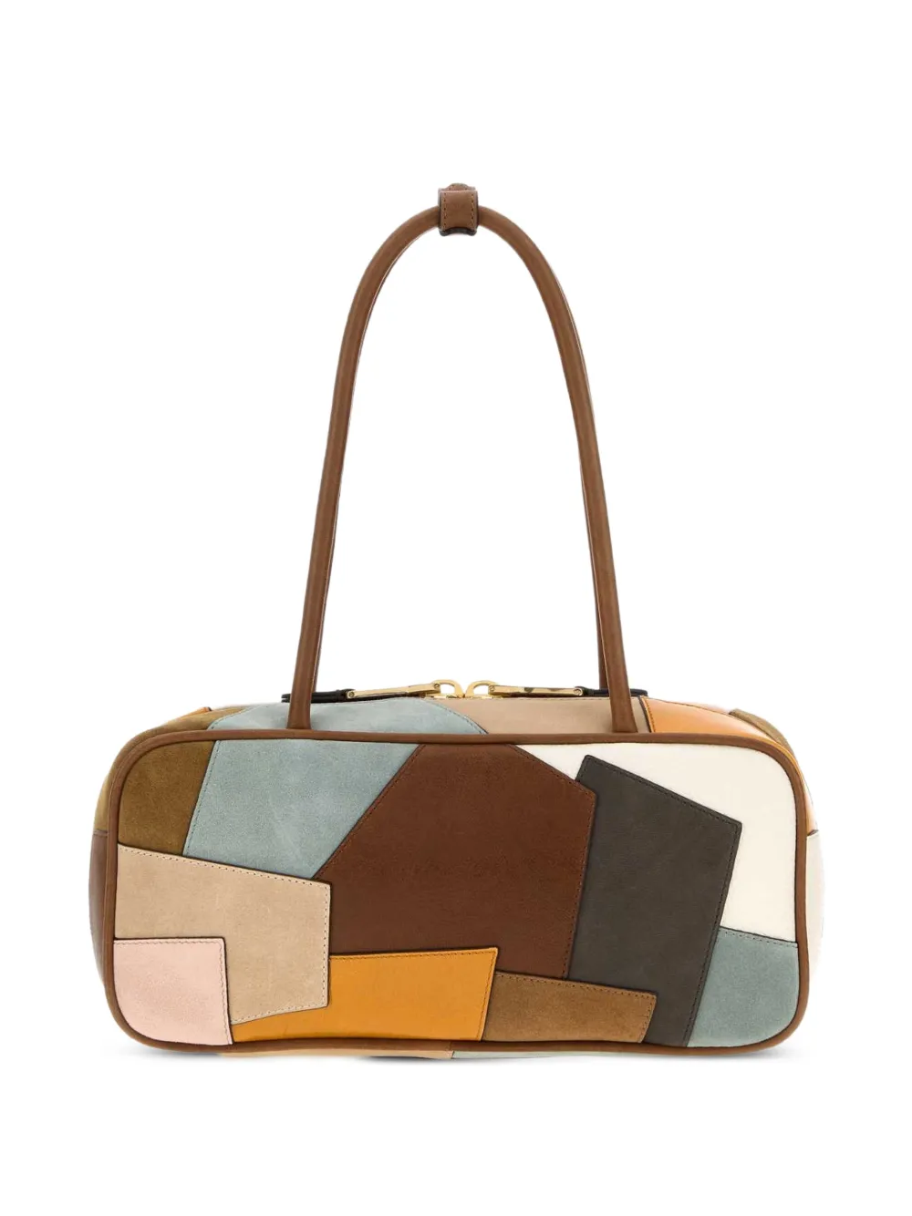 Miu Schoudertas met patchwork Bruin
