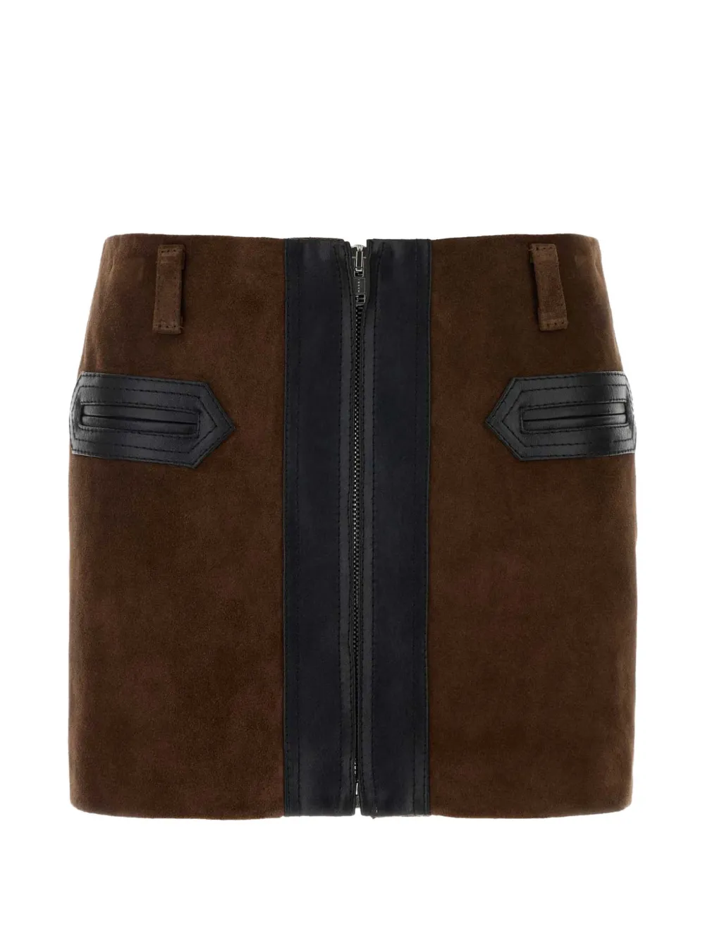 Marni suede panelled mini skirt - Braun