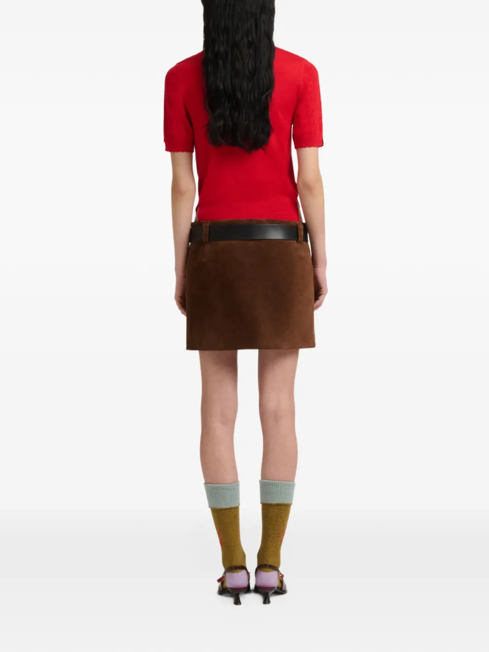 Marni Suède mini-rok Bruin