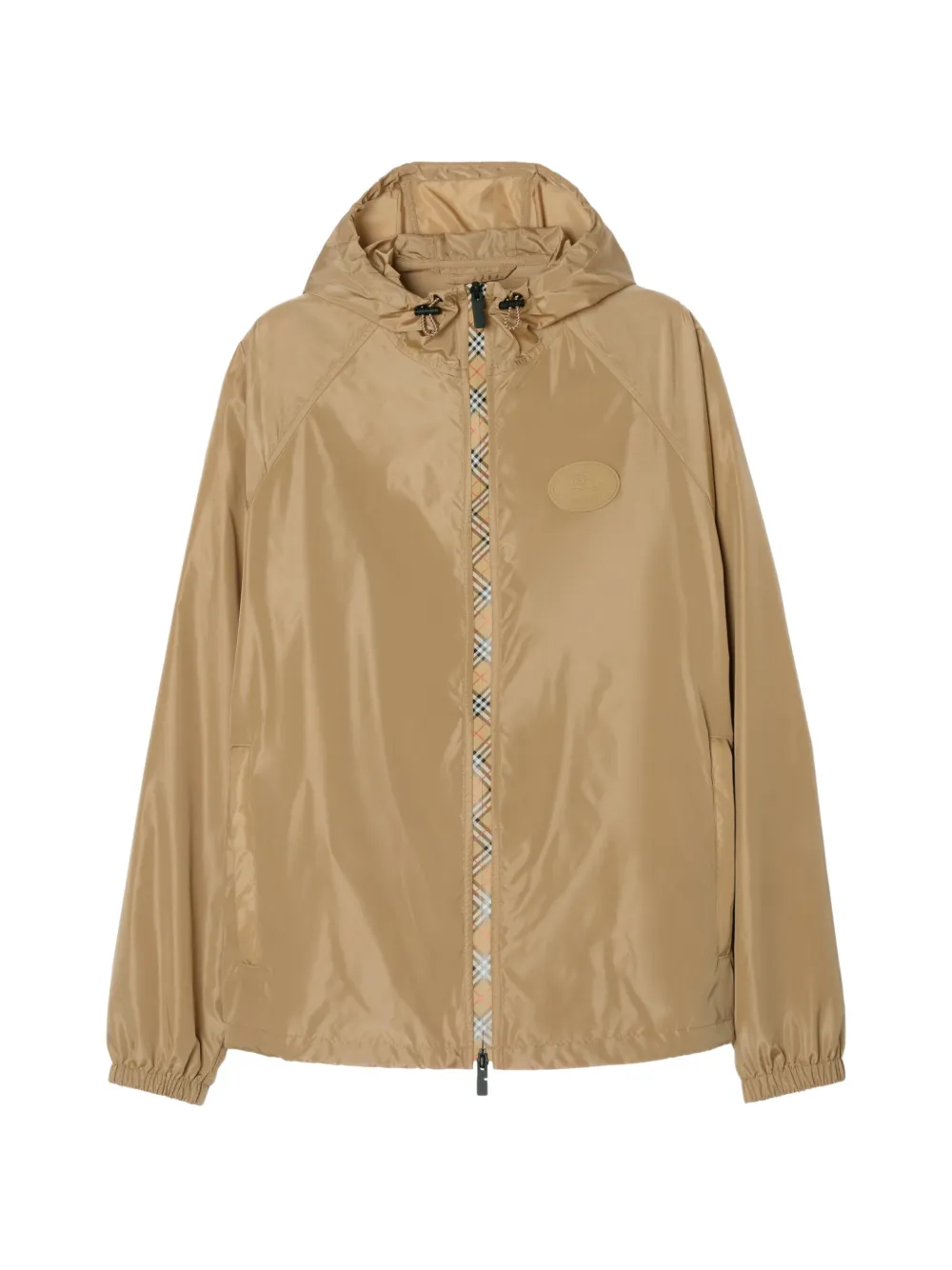 Burberry Giacca in nylon con cappuccio e nastro Check - Toni neutri