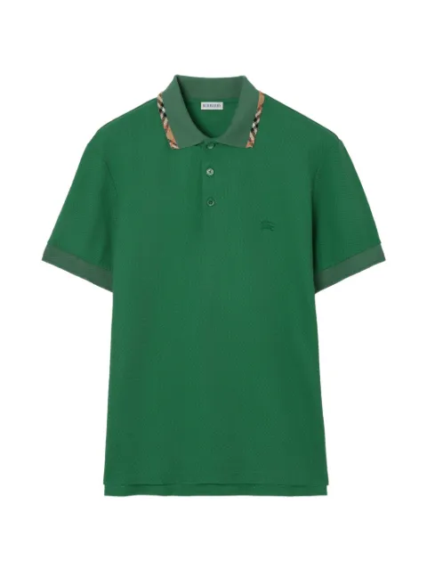 Burberry Check trim cotton polo shirt