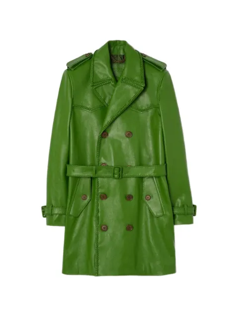 Burberry mittellanger Leverton Leder-Trenchcoat