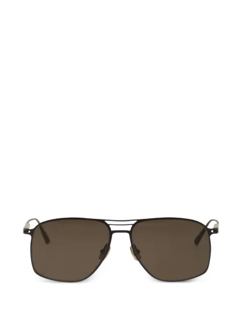 Brunello Cucinelli geometric-frame double-bridge sunglasses