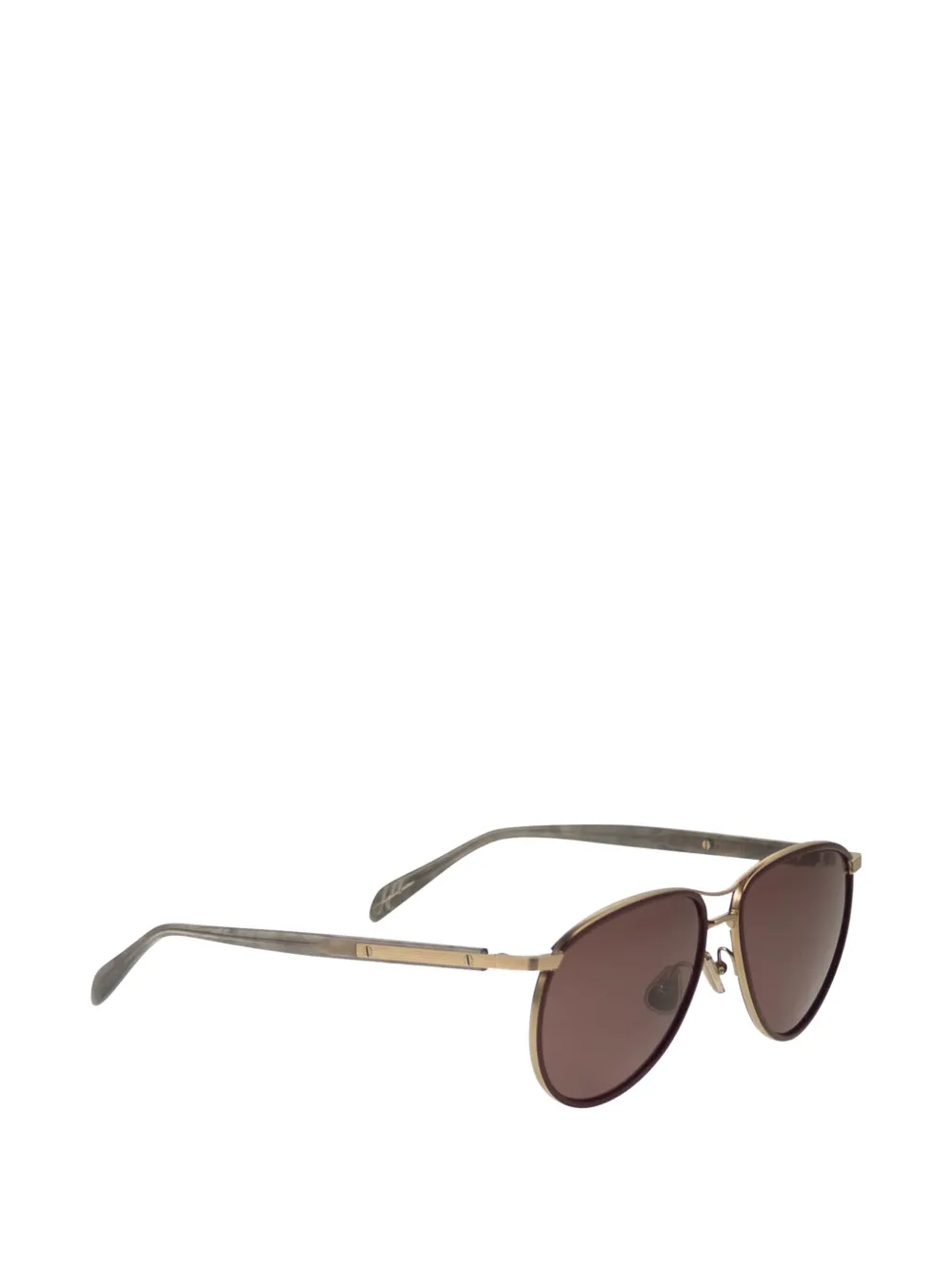 Brunello Cucinelli Titanium zonnebril met piloten montuur Bruin