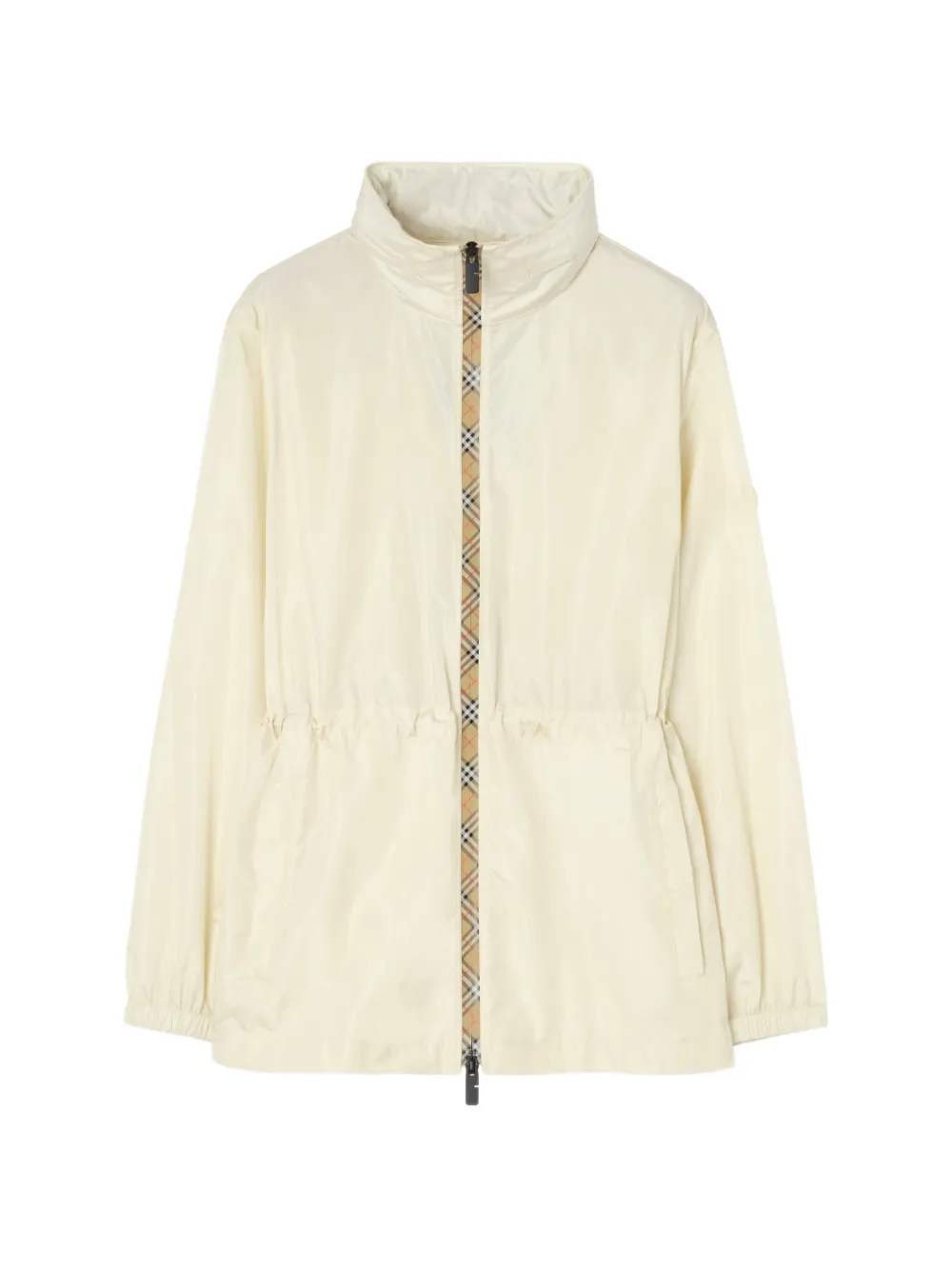 Burberry Kurzer Nylon-Parka mit Checker-Tape - Nude