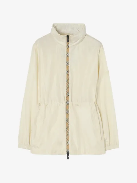 Burberry short Checker-tape nylon parka