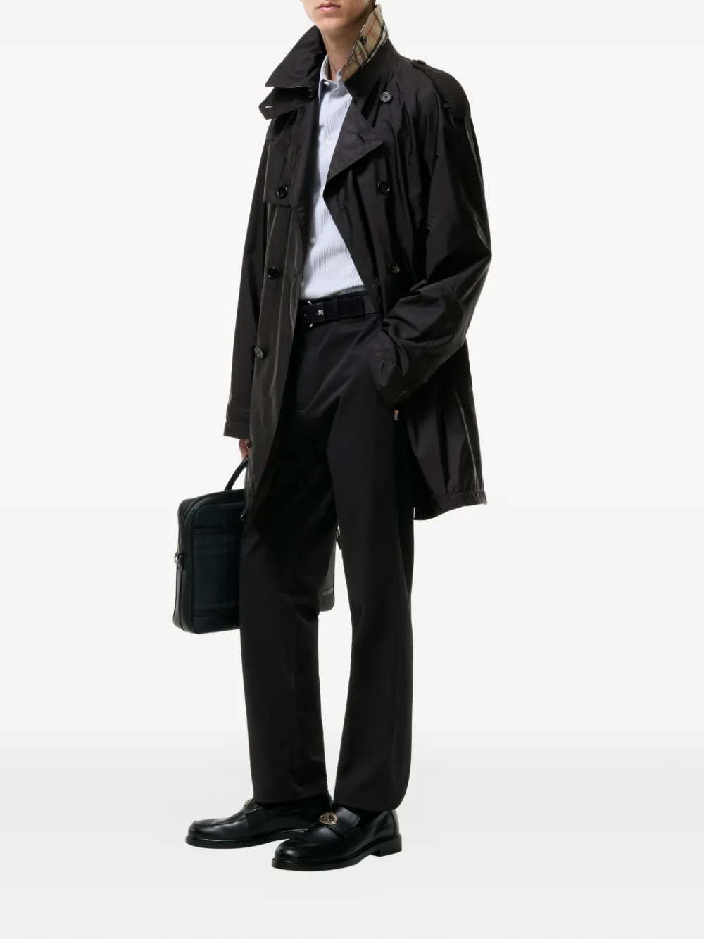 Burberry Leadenham nylon trenchcoat Zwart
