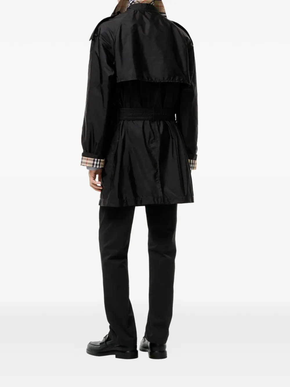 Burberry Leadenham nylon trenchcoat Zwart