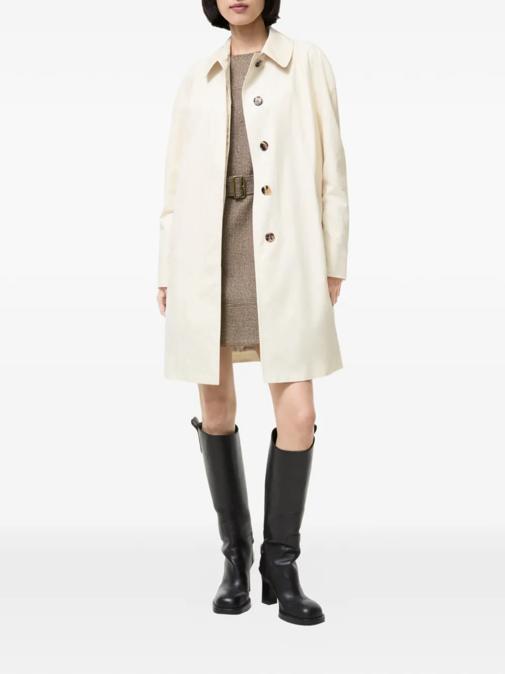 Burberry Gabardine jas met ruches Beige