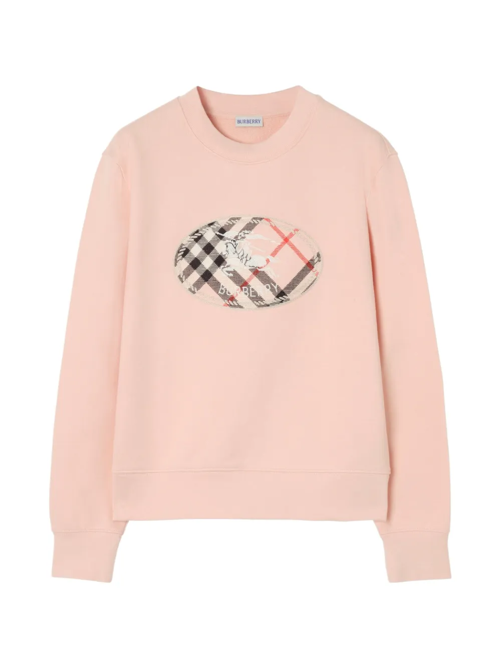 Burberry T-shirt in cotone Check con Knight stamp - Rosa