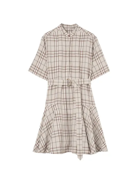 Burberry Check linen-blend dress