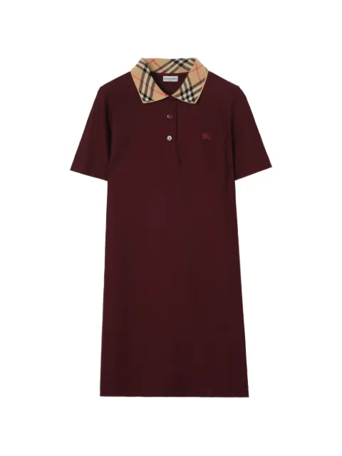 Burberry check-collar cotton polo shirt dress