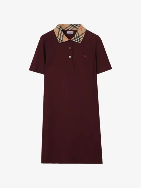 Burberry robe-polo à col à carreaux