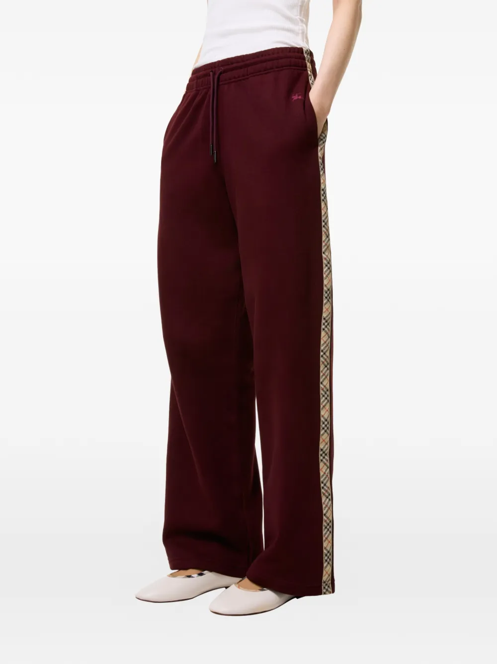 Burberry Trainingsbroek met geruite afwerking Rood