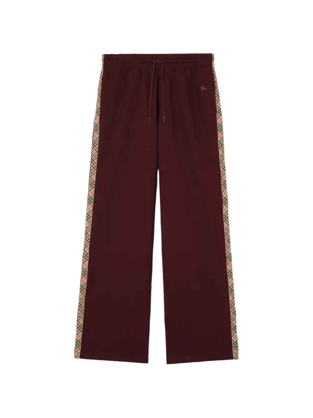 Burberry check-trim cotton track pants - Rot