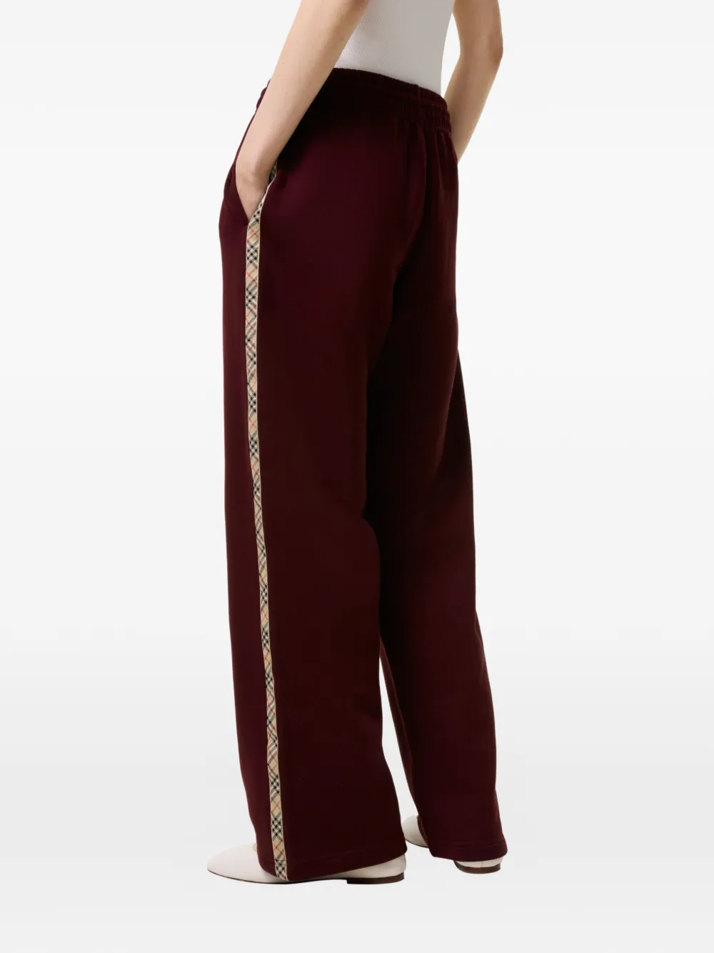 Burberry Trainingsbroek met geruite afwerking Rood