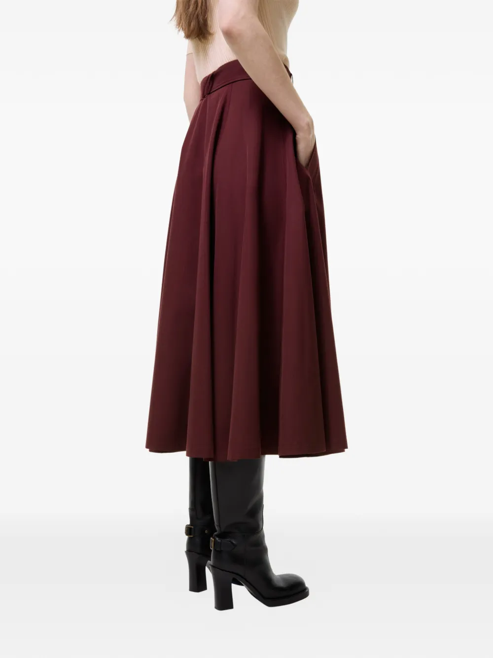 Burberry Tropische gabardine trench midi-rok Rood