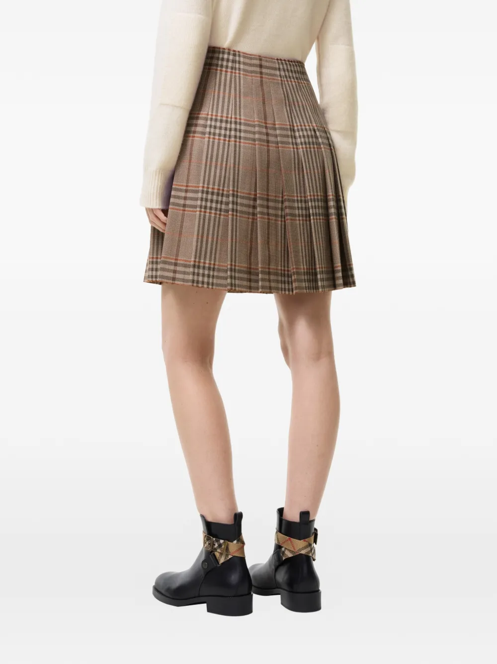 Burberry Geruite wollen kilt Beige