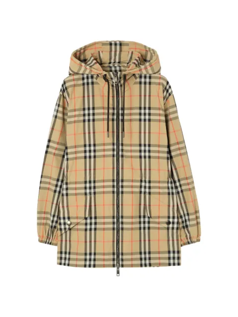 Burberry Check nylon hooded jacket