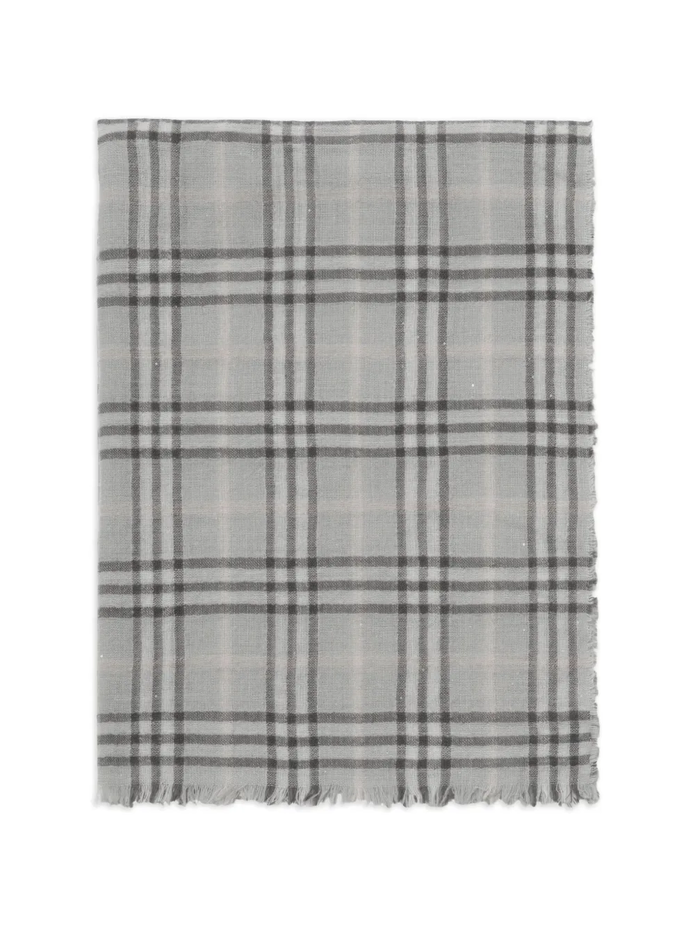 Burberry wide embellished check wool-silk-blend scarf - Grigio