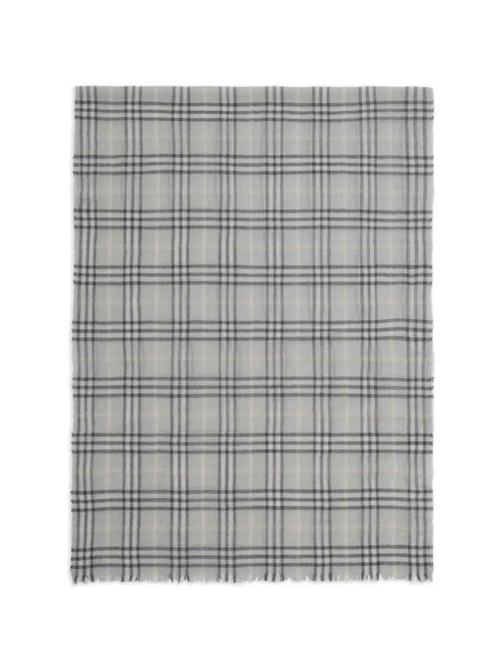 Burberry Check verfraaide geruite sjaal van wol-zijdeblend Grijs