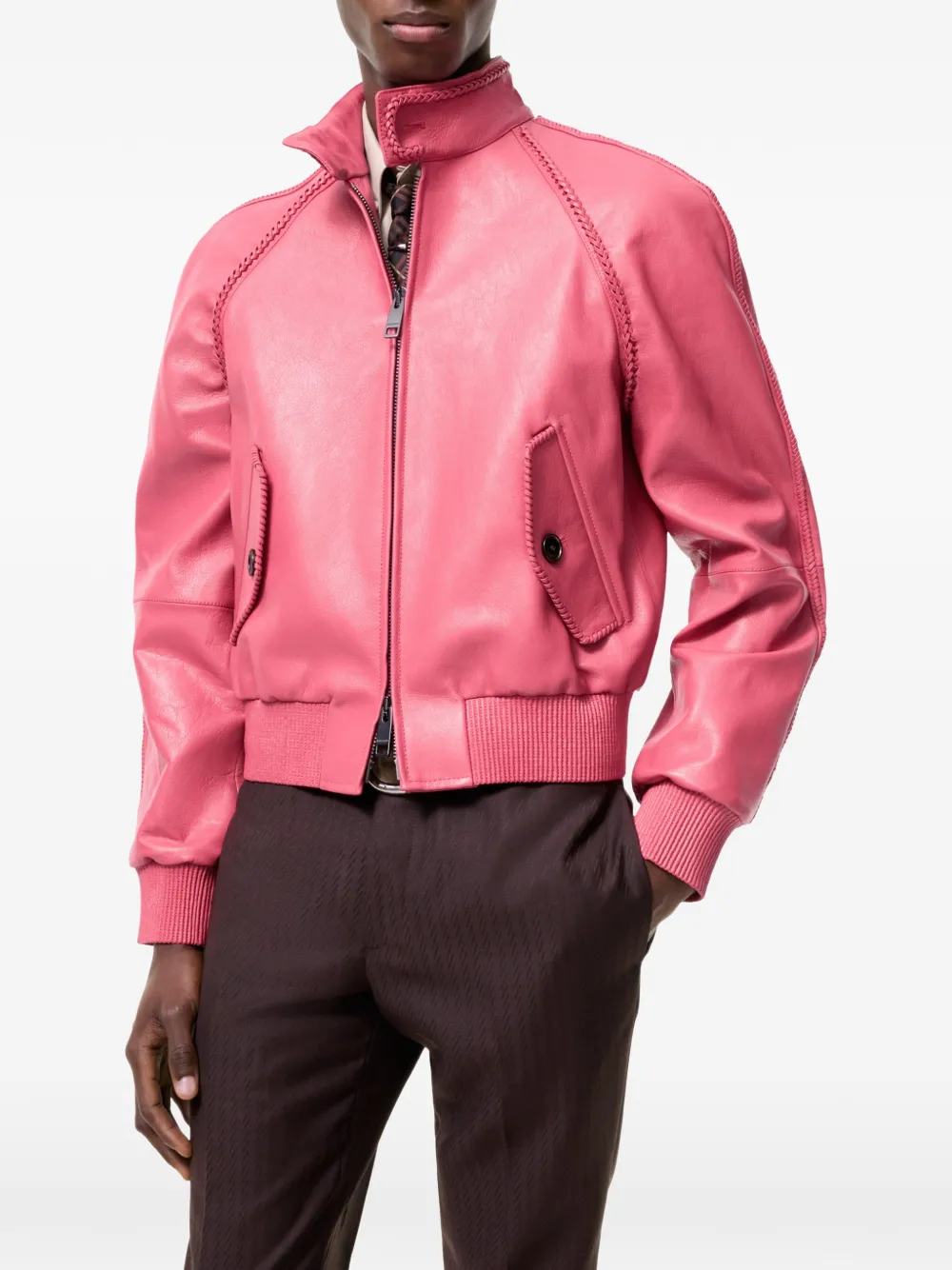 Burberry Leren jack Roze