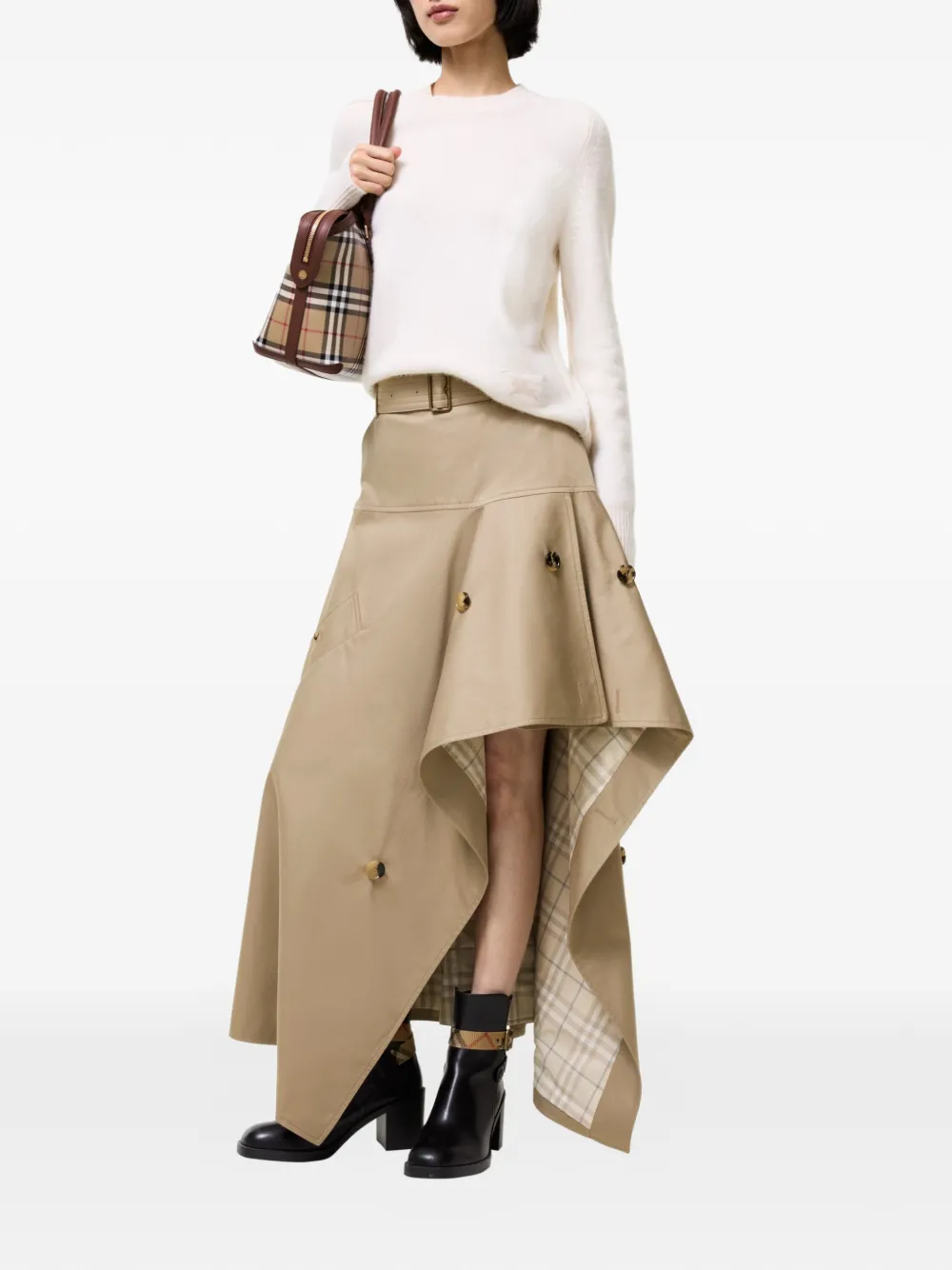 Burberry Jupe Trench En Gabardine Asymétrique - Tons Neutres 