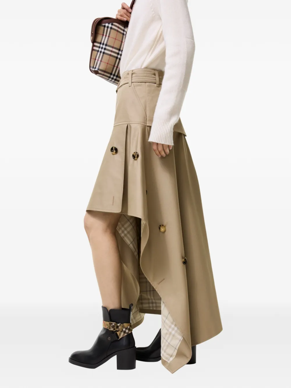  Burberry Jupe Trench En Gabardine Asymétrique - Tons Neutres 
