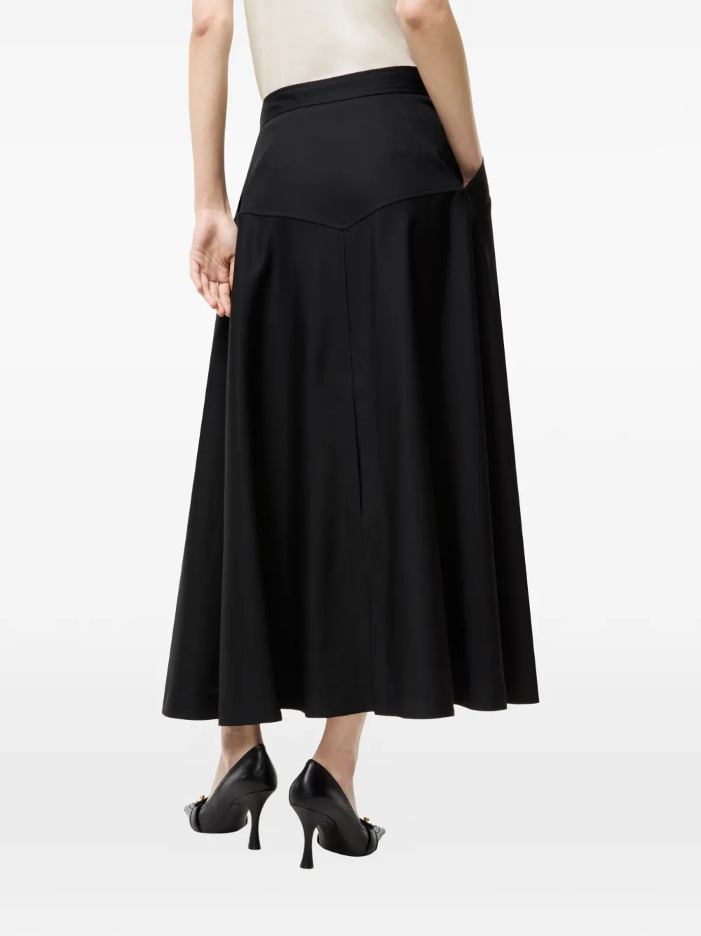 Burberry Wollen twill midi-rok Zwart