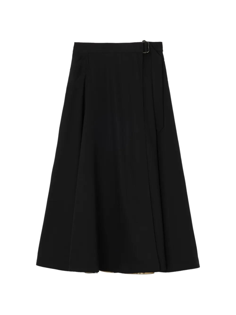 Burberry Gonna midi in twill di lana - Nero