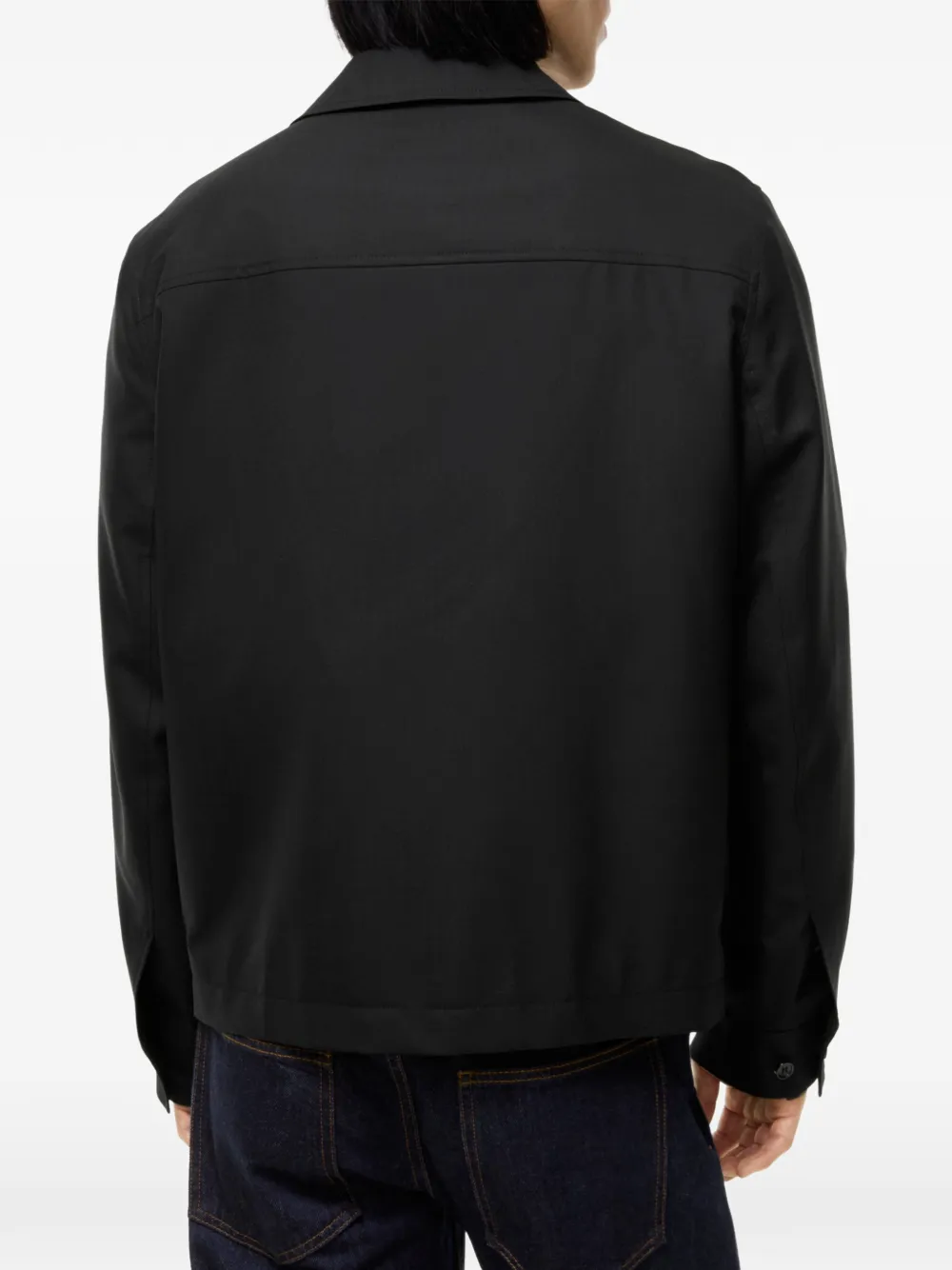 Burberry Bloomsbury Harrington wollen jack Zwart