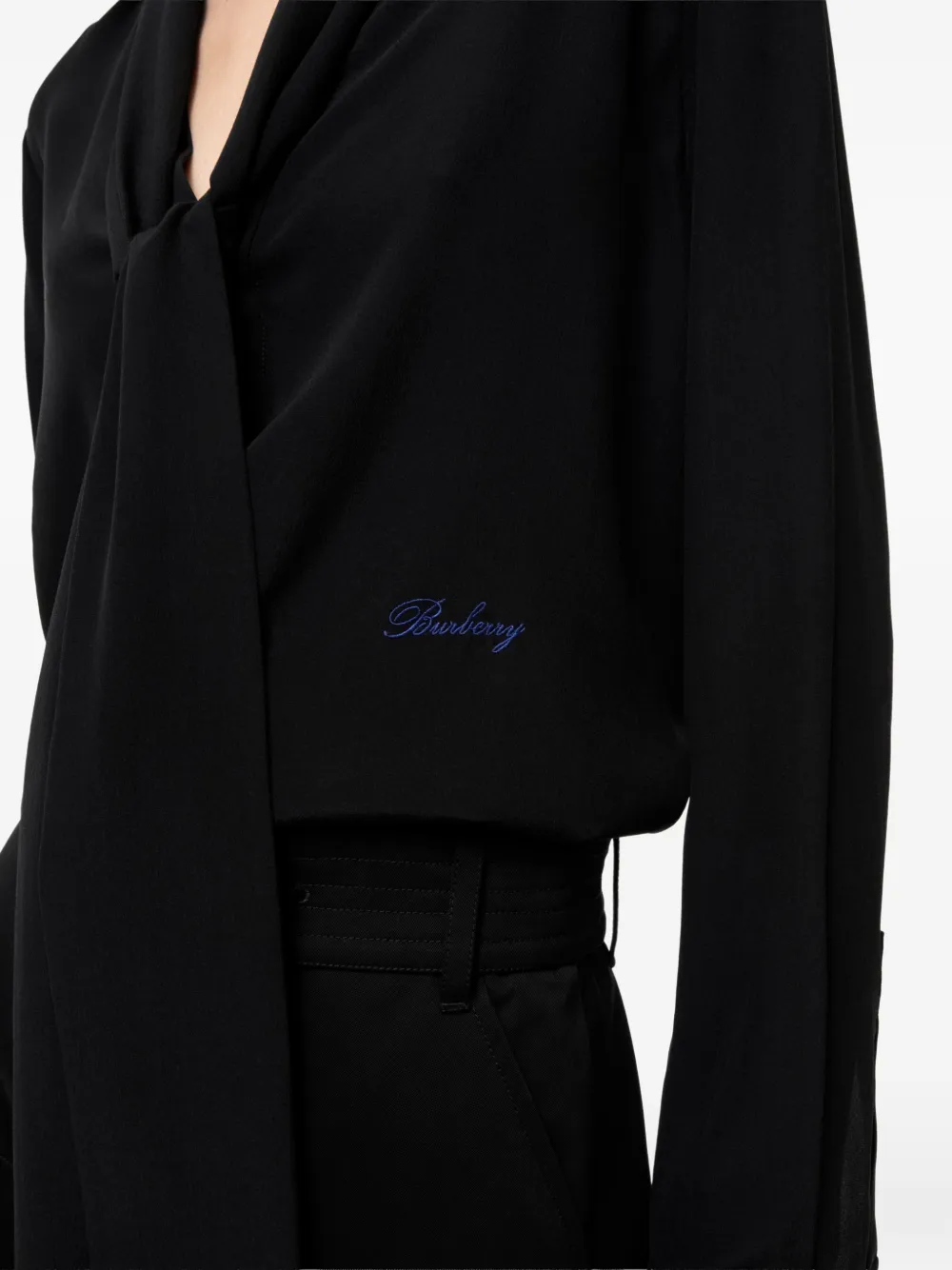 Burberry Zijden blouse van crêpe de chine Zwart