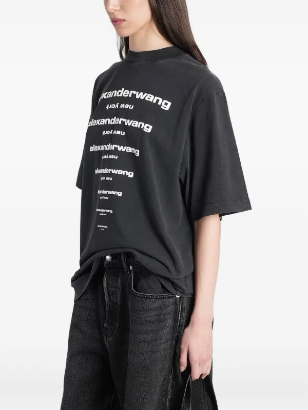 Alexander Wang logo-print short-sleeve T-shirt | Black | FARFETCH