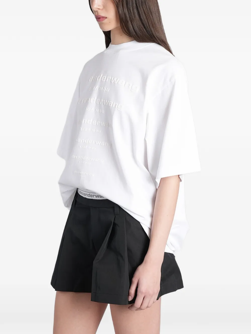 Alexander Wang T-shirt met logoprint en reliëf Wit