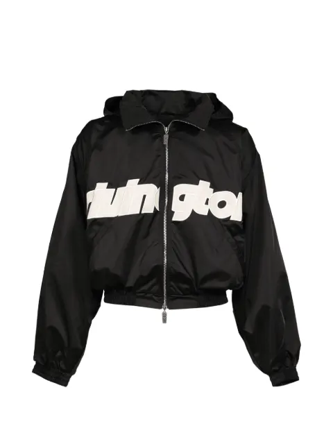 RRR123 Flagship Abbots logo-appliqué hooded jacket