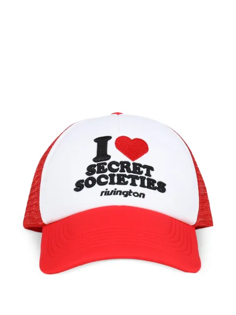 RRR123 Secret Societies Trucker logo-embroidered mesh-panel cap