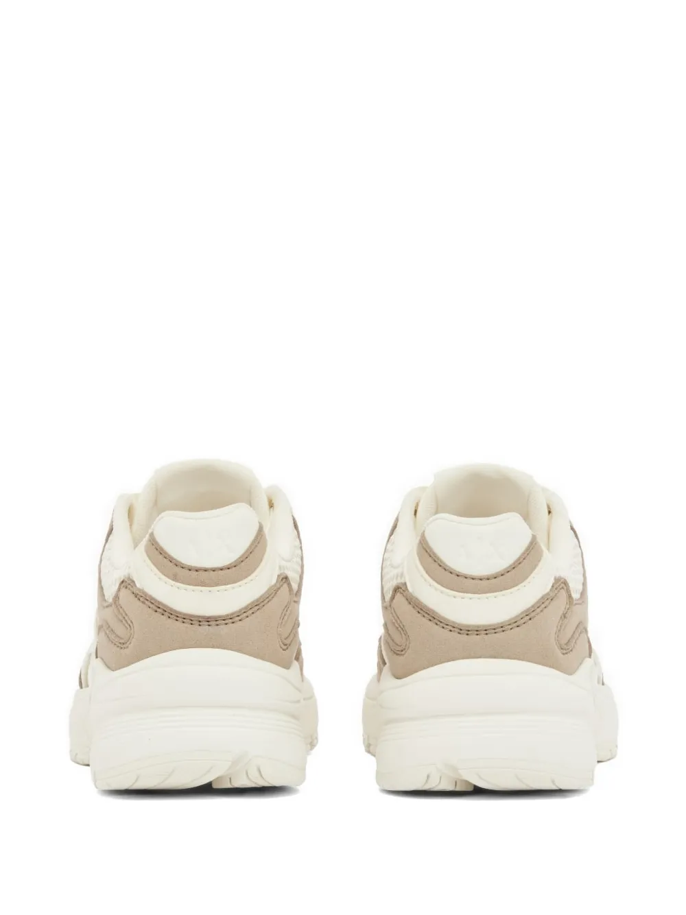 Armani Exchange panelled logo-patch sneakers Beige