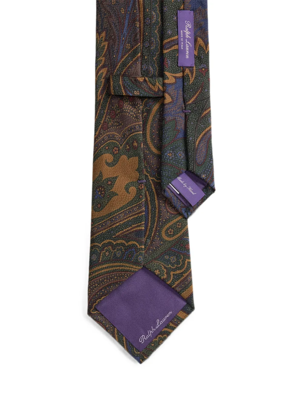 Ralph Lauren Purple Label Zijden stropdas met paisley-print Groen