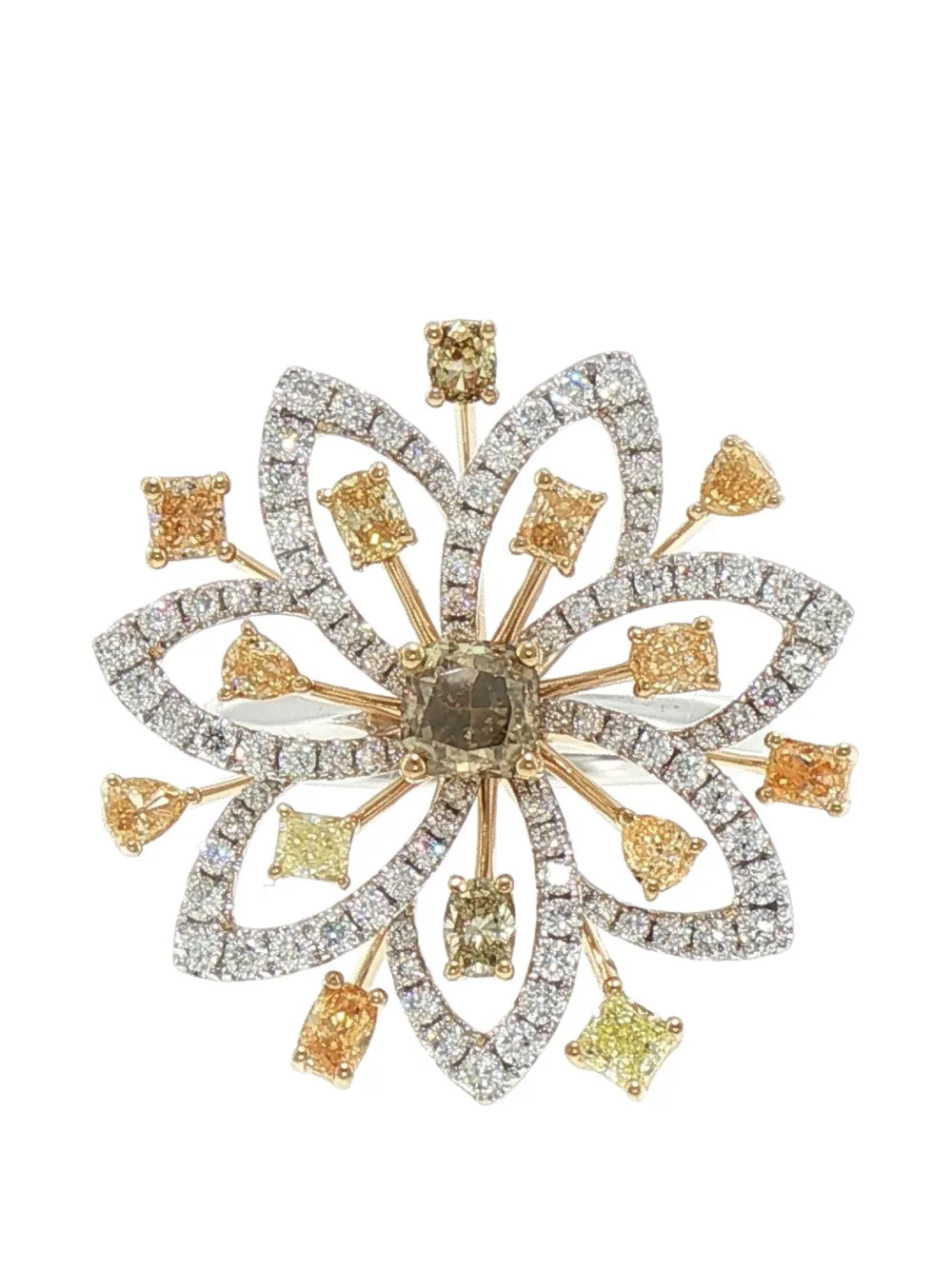 HYT Jewelry floral diamond ring - Argento