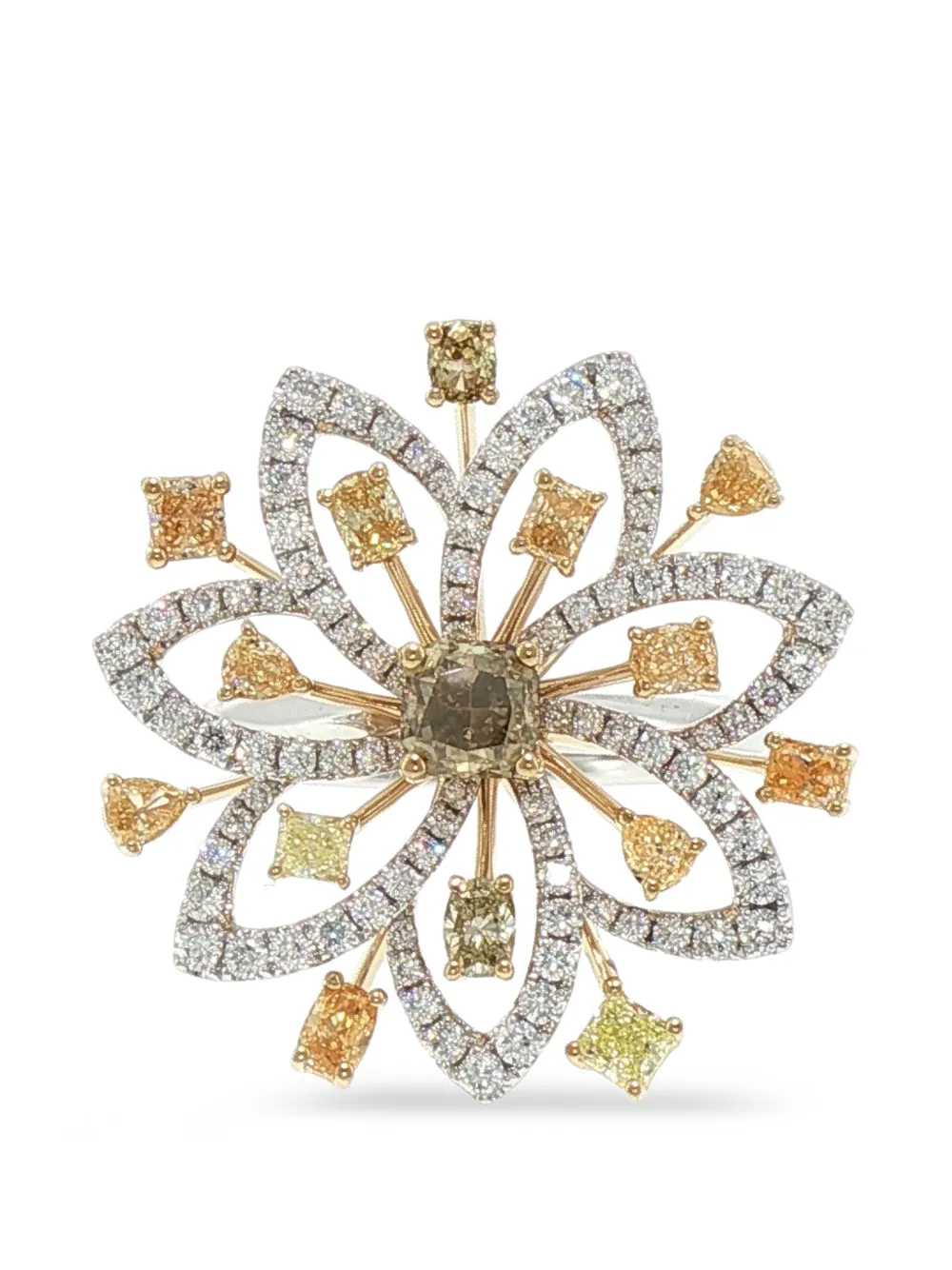 HYT Jewelry floral diamond ring - Argento