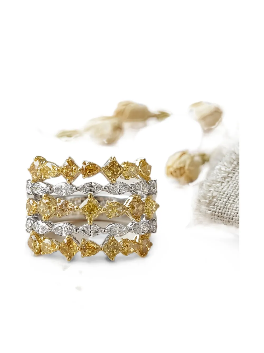 HYT Jewelry Anello a fascia con diamanti - Oro