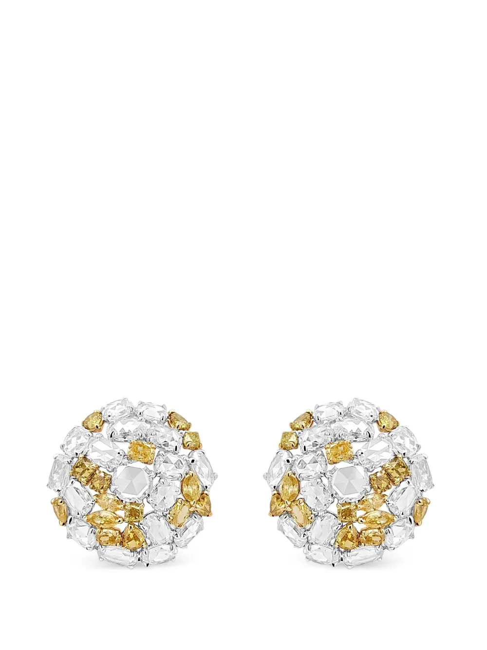 HYT Jewelry rose-motif diamond earrings - Argento