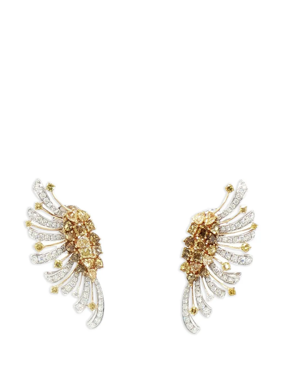 HYT Jewelry fan diamond earrings - Argento