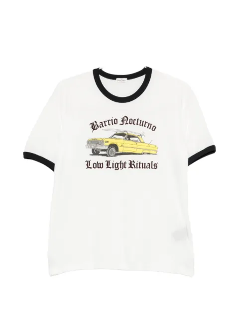Second/Layer graphic-print ringer T-shirt