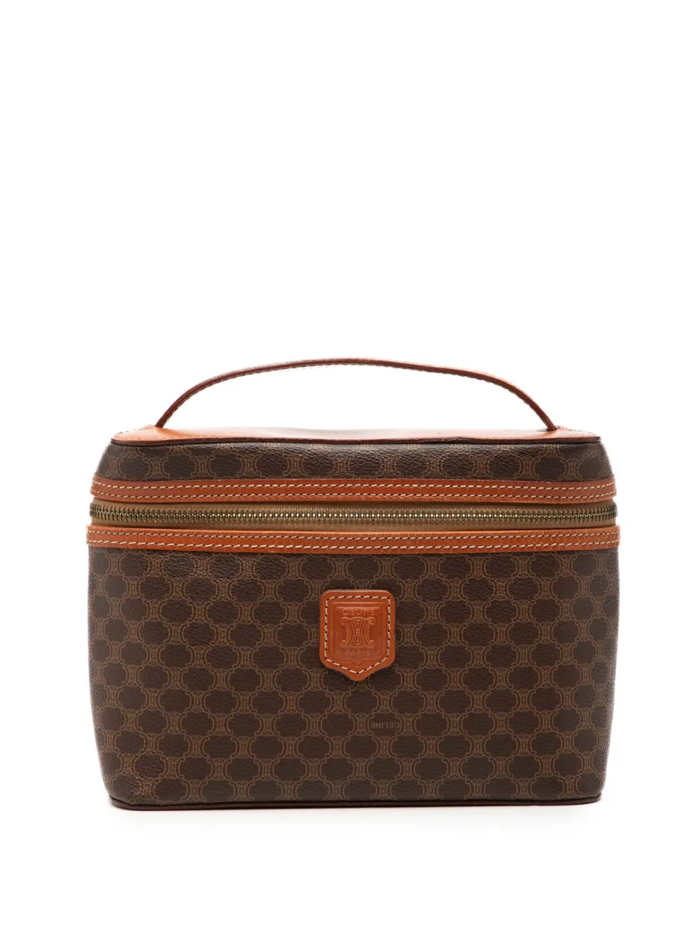 Celine Pre-Owned 1996 Macadam Coated Canvas vanity bag - Marrone