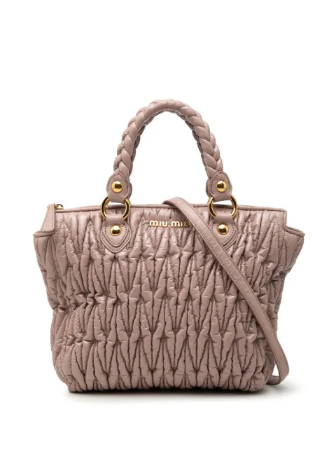 Miu Miu Pre-Owned bolsa satchel de charol y matelasse 2010