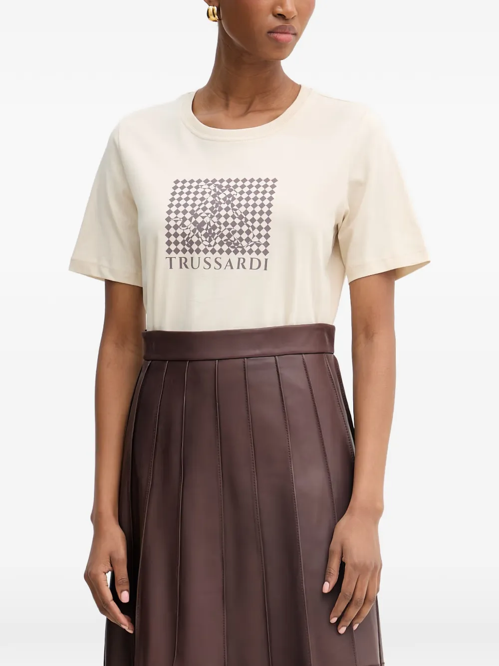Trussardi logo-print T-shirt - Toni neutri