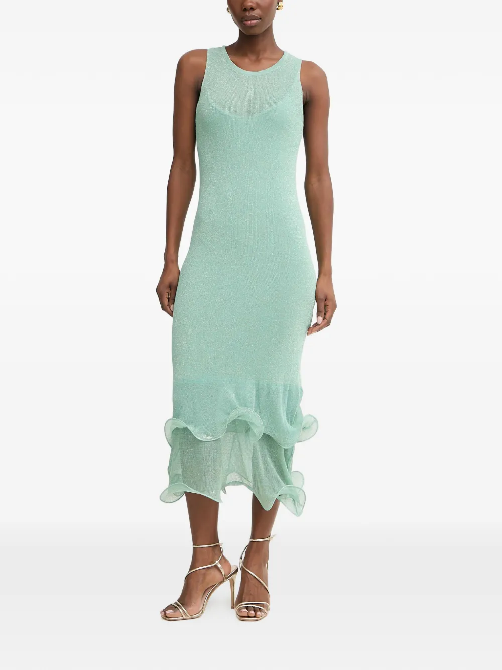 SIMONA CORSELLINI ruffled-trim knit dress