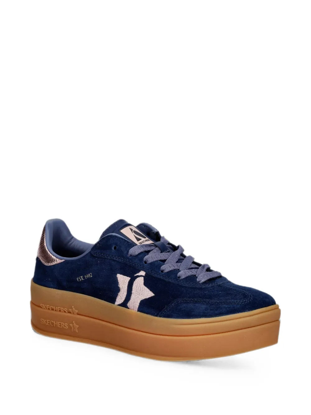 Skechers Academy HI star-patch platform sneakers Blauw