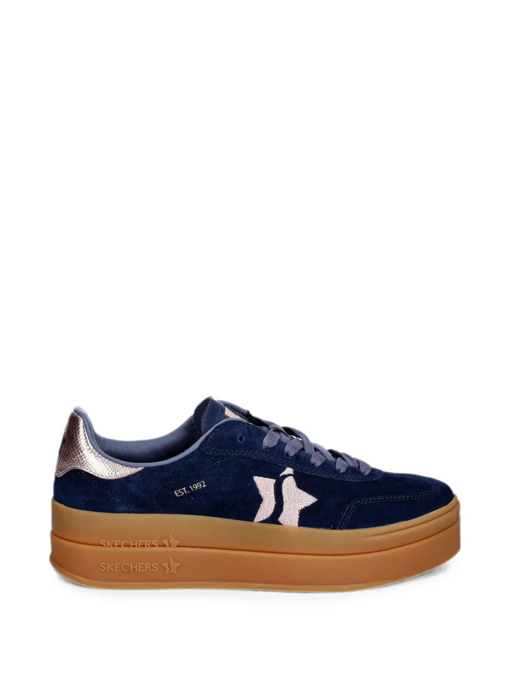 Skechers Academy HI star-patch platform sneakers Blauw